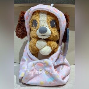Disney Parks Lady & the Tramp Swaddle Babies Baby Pouch Plush Toy NEW